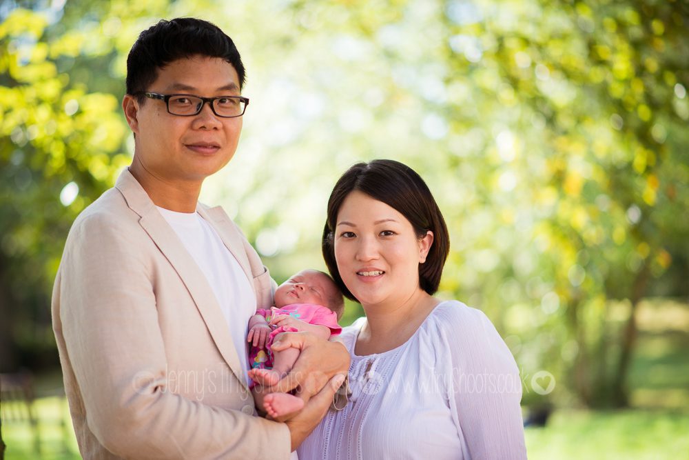 outdoor newborn and family portrait